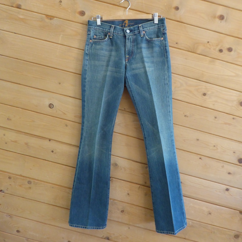 7 for All Mankind Flare 100% Cotton Jeans Size 27 Excellent Condition